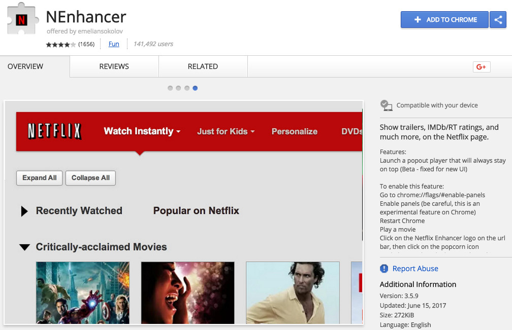 NETFLIX HACK: Enhance Your Netflix Experience with NEnhancer for Chrome 1