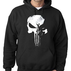 New Way 687 - Hoodie New Daredevil Punisher Skull Logo Unisex Pullover Sweatshirt Large Black 23