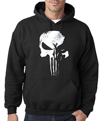 New Way 687 - Hoodie New Daredevil Punisher Skull Logo Unisex Pullover Sweatshirt Large Black 1