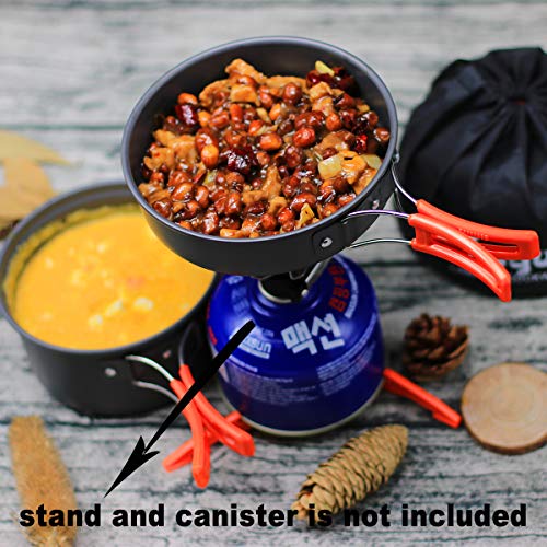 Bisgear 16pcs Camping Cookware Backpacking Stove Mess Kit – Camping Cooking Set - Camping Pots and Pans Set - Camping… 5