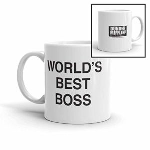 Coffee Mug With Dunder Mifflin, Unop Dunder Mifflin The Office-World’s Best Boss-11 oz Funny Ceramic Coffee/Tea/Cocoa… 29