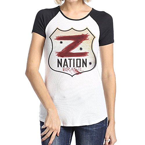 Danielle Women's Z Nation Short Sleeve Raglan Baseball T-Shirts Black 1