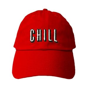 Adjustable Red Adult Chill Embroidered Dad Hat 7