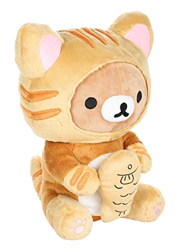 Rilakkuma by San-X 13" Tiger Eating Fish Plush, Doll, Stuffed Animal Authentic Licensed Product 2