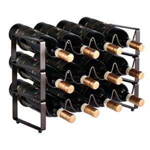 3 Tier Stackable Wine Rack Water Bottle Holder Organizer, Countertop Cabinet Wine Storage Stand - Hold 12 Bottles, Metal… 7