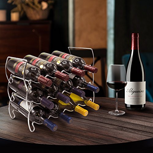Sorbus® 3-Tier Stackable Wine Rack - Classic Style Wine Racks for Bottles - Perfect for Bar, Wine Cellar, Basement… 3