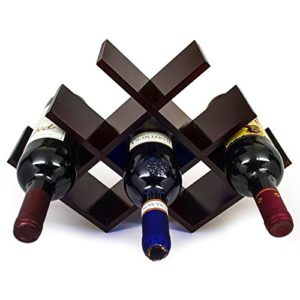 Sorbus® Wine Rack Butterfly - Stores 8 Bottles of Wine - Sleek and Chic Looking - Minimal Assembly Required (Brown) 3