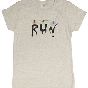Ladies Strange Christmas Lights "Run" T-Shirt (Ash) 6
