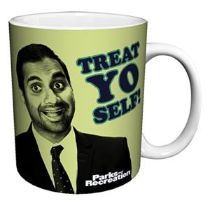 Parks and Recreation Tom Haverford Treat Yo Self Workplace Comedy TV Television Show Ceramic Gift Coffee (Tea, Cocoa… 1