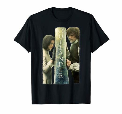Outlander Jamie and Claire Barrier Poster T-Shirt 1