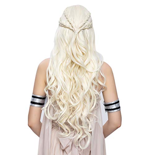 Daenerys Targaryen Cosplay Wig for Game of Thrones Season 7 - Khaleesi Costume Hair Wig (Light blonde) 1
