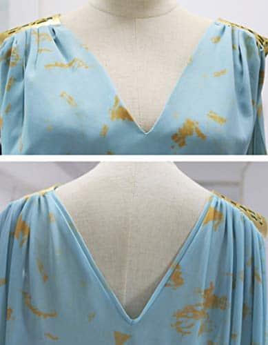 Game of Thrones Daenerys Targaryen Style Costume Blue Chiffon Khaleesi Dress for Women 4