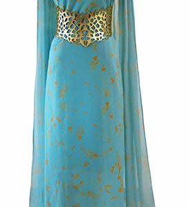 Game of Thrones Daenerys Targaryen Style Costume Blue Chiffon Khaleesi Dress for Women 17