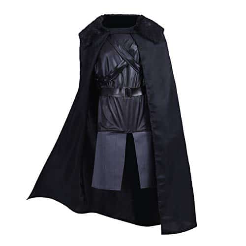 Gherorner Jon Snow Costume Halloween Knights Watch Cosplay Black Robe Cape Outfit for Men G013M 4