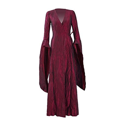 Melisandre Costume Halloween Cosplay Party Long Dress Full Set for Women 1