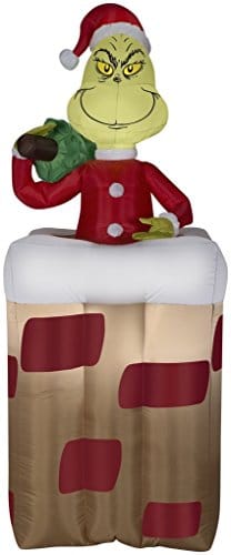 Airblown Holiday Inflatable Dr. Seuss The Grinch in The Chimney 6 Feet Tall 1