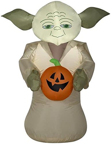 Gemmy 3.5' Airblown Yoda Holding Pumpkin Star Wars Halloween Inflatable 1