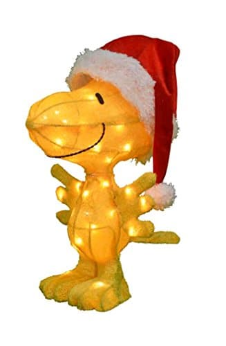 ProductWorks 24-Inch Pre-Lit 3D Woodstock in Santa Hat Christmas Yard Decoration, 35 Lights 1