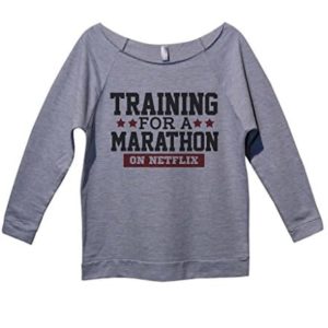 Cute Raglan Sweatshirts - Training for a Marathon On Netflix Funny Royaltee Shirts 19