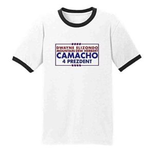 Pop Threads Camacho for President 2020 Funny Campaign Graphic Tee Ringer T-Shirt 33
