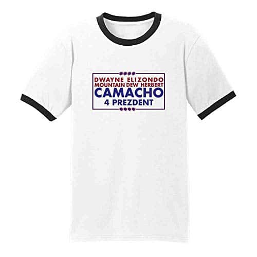 Pop Threads Camacho for President 2020 Funny Campaign Graphic Tee Ringer T-Shirt 1