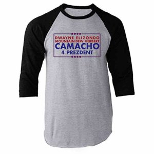 Pop Threads Camacho for President 2020 Funny Campaign Raglan Baseball Tee Shirt 4