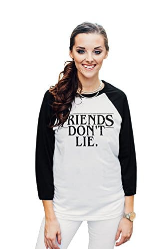 Thread Tank Friends Dont Lie Unisex 3/4 Sleeves Baseball Raglan T-Shirt Tee 2