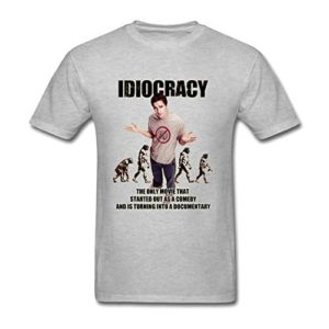 Toovee Men's Grey Generic Cotton Idiocracy Comedy Film T-Shirt 41