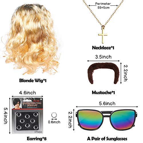 Tiger King Cosplay Pack with Wig, Mustache, Ear Clips, Sunglasses, Necklace 2