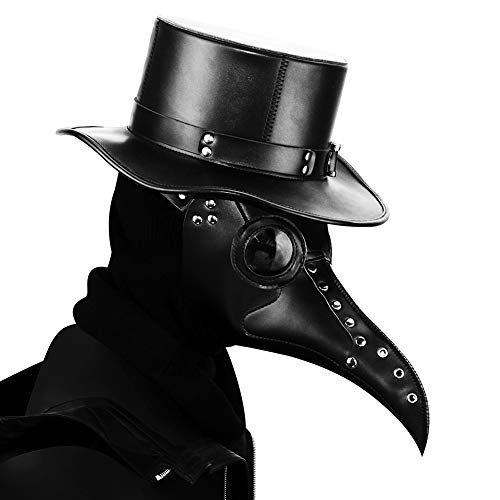 Leather Plague Mask & Hat Costume 5