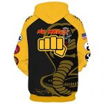 Cobra Kai 3D Printed Jacket Hoodie Yellow Sleeves 5