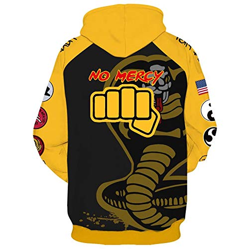 Cobra Kai 3D Printed Jacket Hoodie Yellow Sleeves 2
