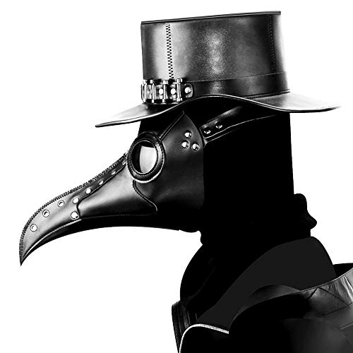 Leather Plague Mask & Hat Costume 1