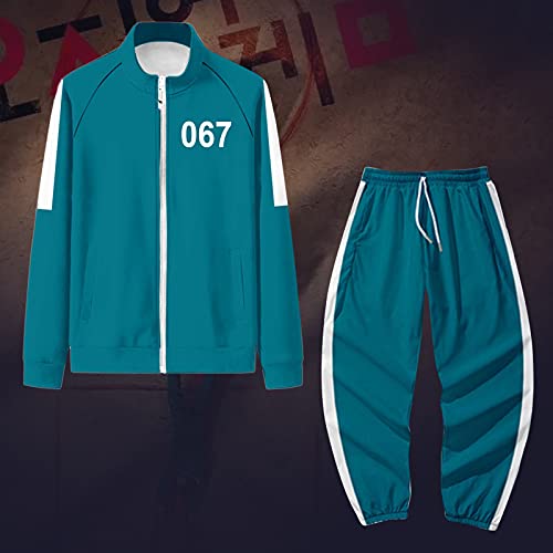 Squid Game Merch Hoodie Pants Two Piece Set Squid Game 067 456 Tracksuits 2